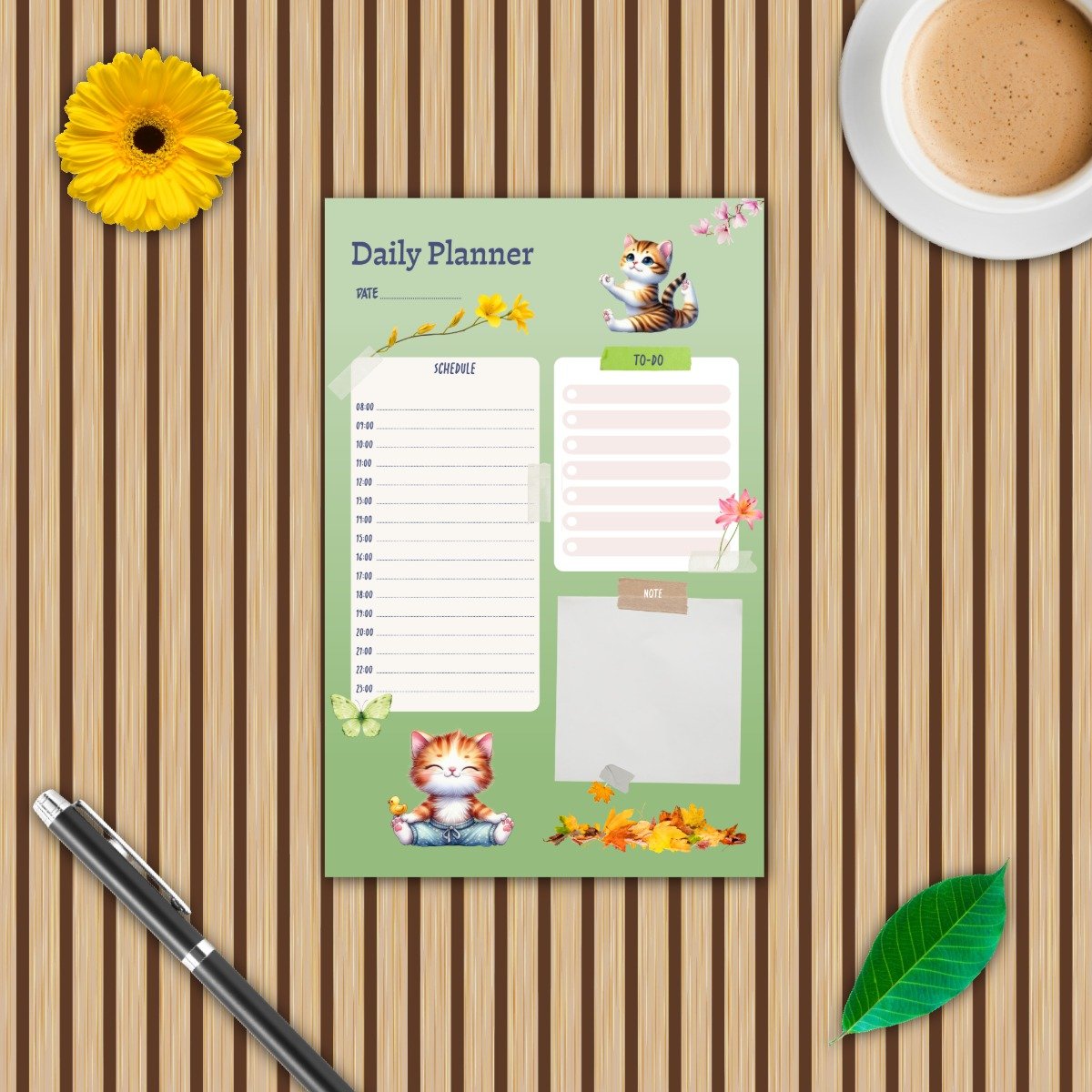 Mindful Paws: A 7-Day Cat Yoga Daily Planner Printable - Image 6